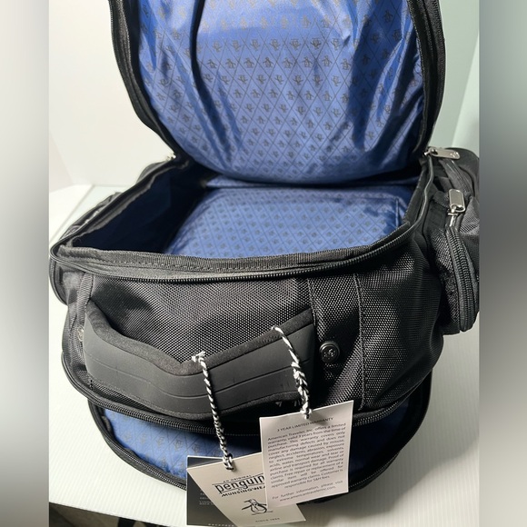 ORIGINAL PENGUIN 9 Pocket Laptop Backpack Padded back & straps - Black - Picture 10 of 16